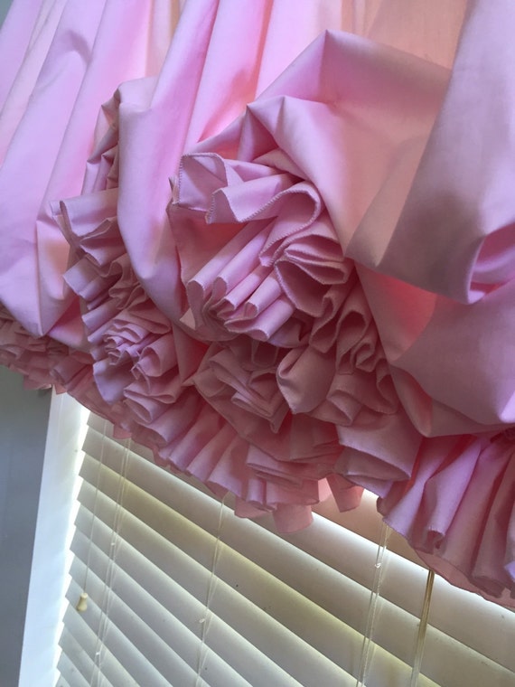 Soft Pink Double Ruffle Balloon Curtain Valance