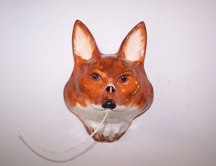 Fox String Holder Pottery Made in England