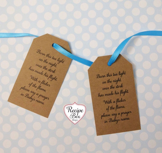 Baby Shower Tags Baby Shower Favors Burn This Tea Light
