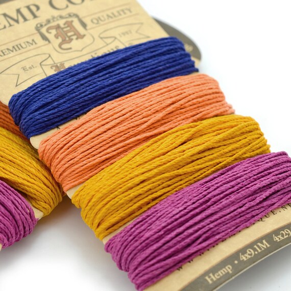 Hemp Twine 1mm 20lb Colored Hemp Craft Cord by HempBeadery