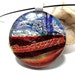 Fused Glass Pendant/Dichroic Pendant/Fused Glass Necklace/Silver/Red/Orange