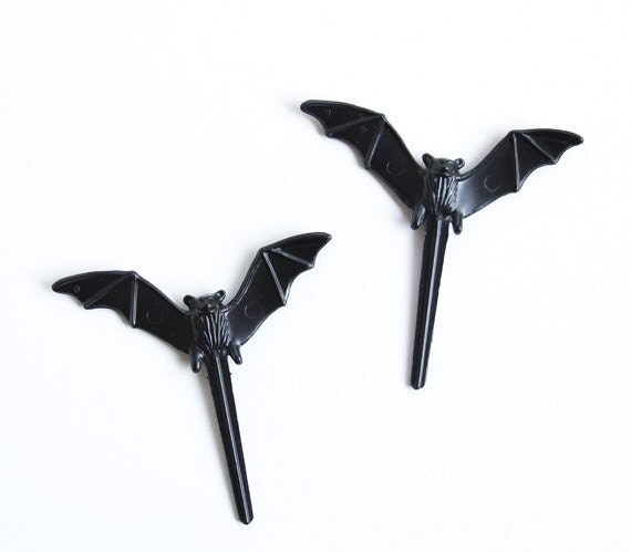 Bat Cupcake Toppers, Black Bat Cupcake Picks, Halloween Cupcake Picks, Vampire Cupcake Picks Il_570xn