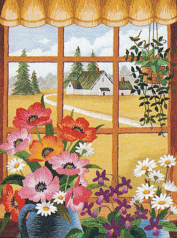Tokyo Bunka Shishu 174 Flower Window Japanese Punch Embroidery
