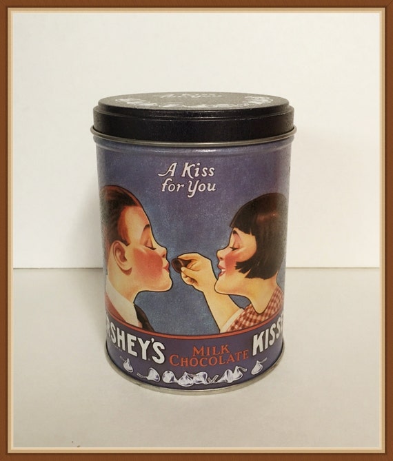 Vintage Hersheys Kisses Tin Can A Kiss for You 1995