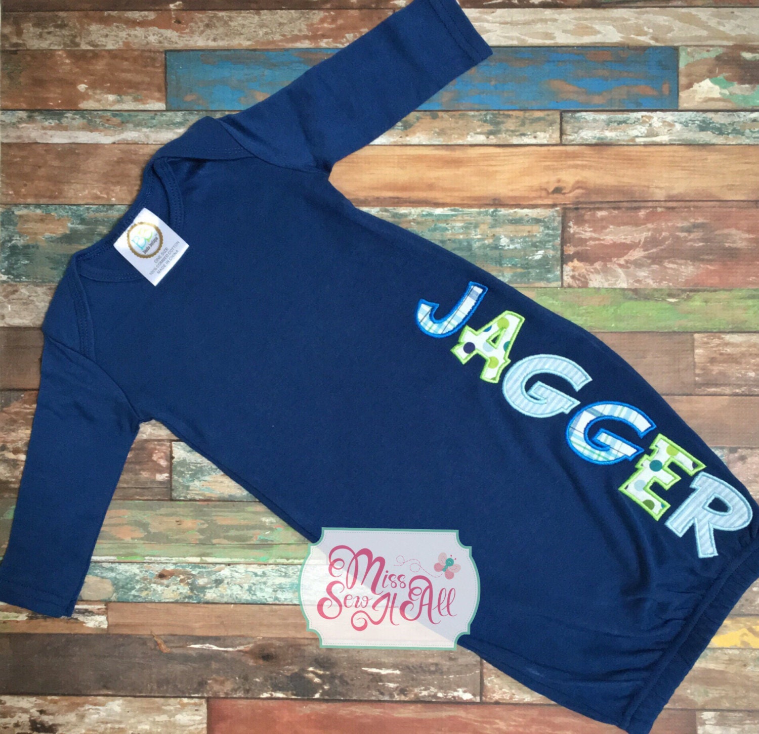 Boys Custom Baby Gown Baby Gown Monogrammed Baby Gown Baby