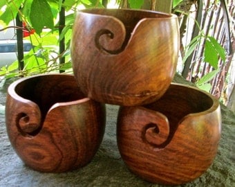 Teak Yarn Bowl 4" X 3" for 4 oz Ball 'O Yarn