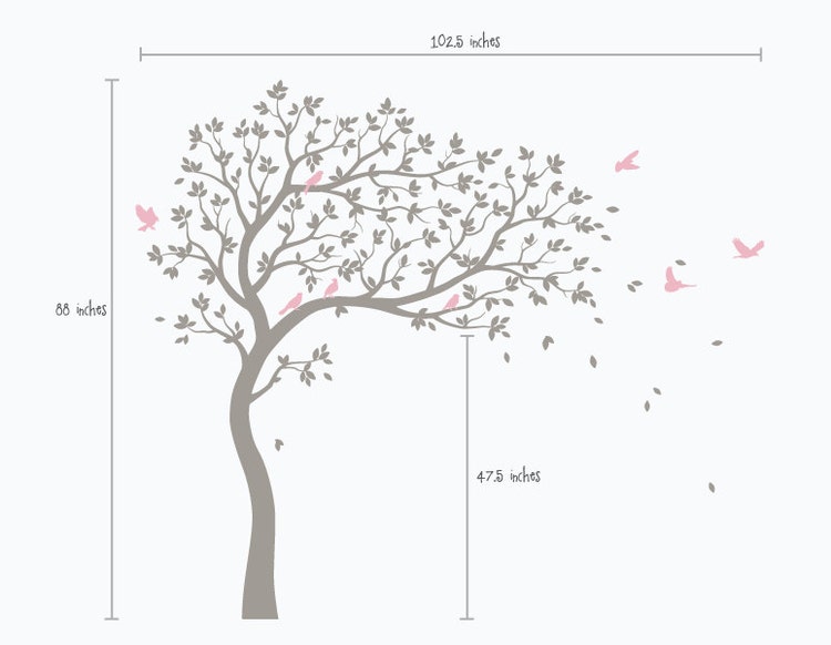 Nursery Wall Decals White Tree Wall Decal Large by SurfaceInspired