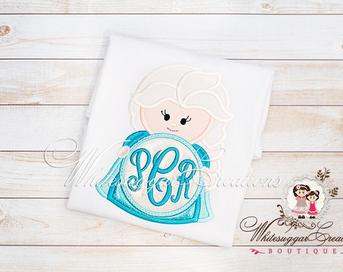 Ice Queen Shirt - Custom Snow Princess Monogram Shirt - Baby Girl Princess Outfit