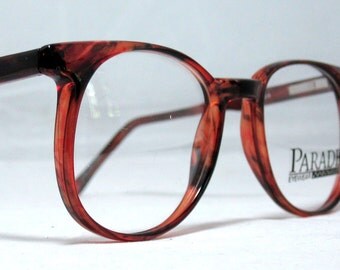 Vintage 80s Large Horn Rim Eyeglass Frames. Tortoise Brown