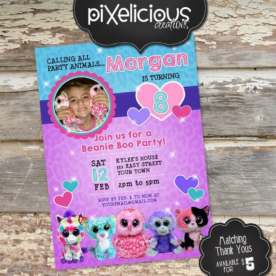 Beanie Boo Party Invitations 9