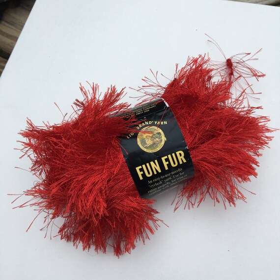 Novelty Yarn Lion Brand Fun Fur eyelash ONE skein Bright