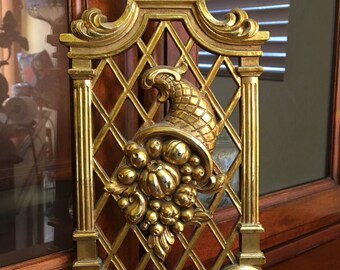 Vintage Gilded Cornucopia Wall Art