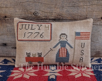 Happy Birthday USA...Primitive Cross Stitch Pattern By The Humble Stitcher