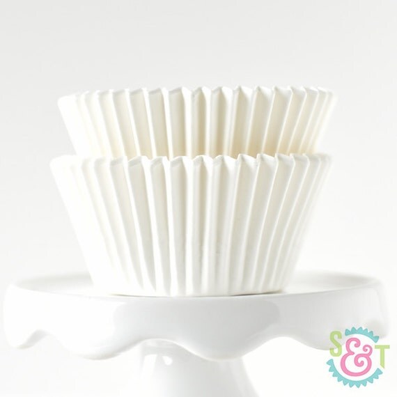 Solid White BakeBright GREASEPROOF Baking Cups Cupcake Liners