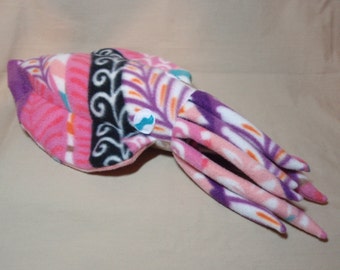 Callista the Pink Leafy Fleece Cuddlefish v2 Chubby Plush Cuttlefish Stuffed Animal