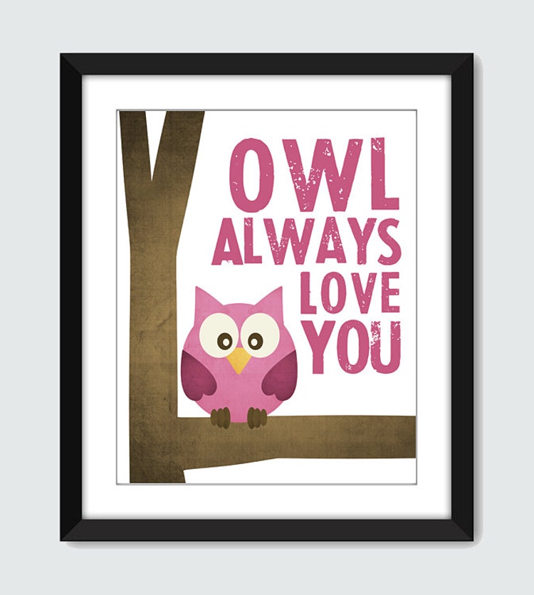 Owl Always Love You Wall Art 8x10 Baby Nursery by mateoandtobias