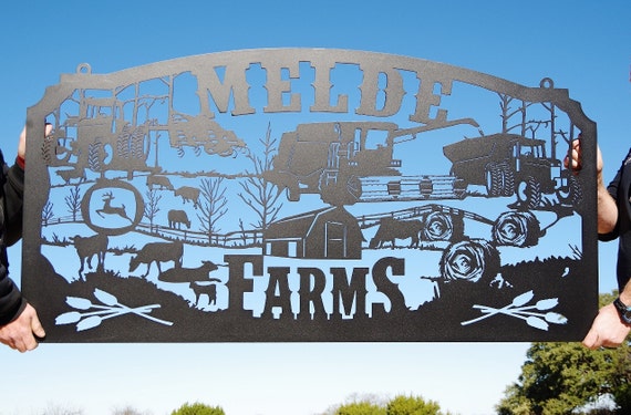 Family Metal Farm Sign Personalized Farming Signlarge Row