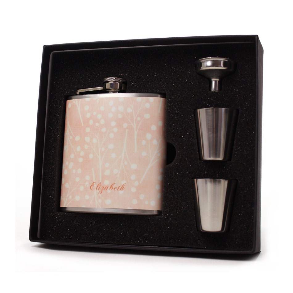 Flask for Women 6 oz Liquor Flask Rosemary Design Gift Flask