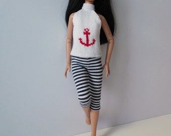 230. French and english knitting pattern PDF - Tank top for Agatha Primrose by Tonner
