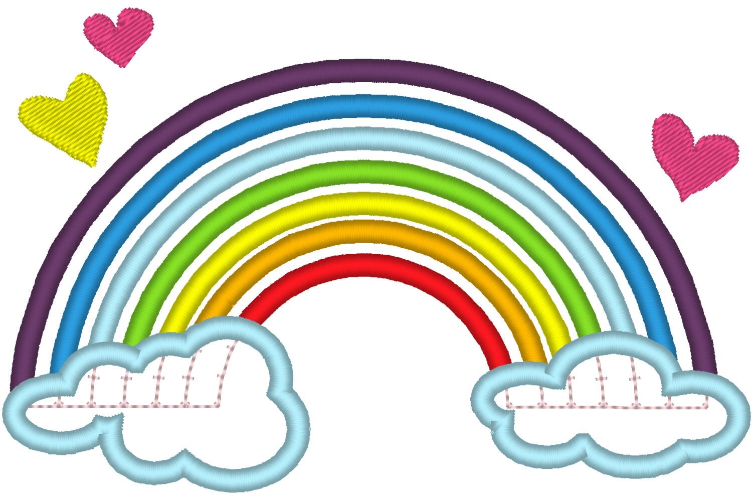 7 color machine embroidery rainbow design