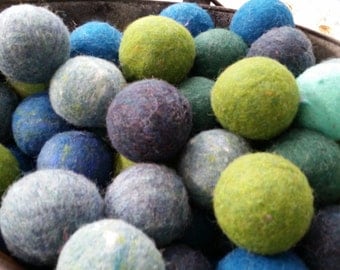 Wool Dryer Balls, set of 6 Trees and Seas, Free Shipping To USA
