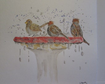 Splish splash Original watercolor 12 x 12