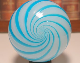 Vintage Murano Archimede Seguso Alabastro Blue Swirl Art Glass Paperweight/Murano Glass/Paperweight/Venetian Art Glass/Seguso Art Glass