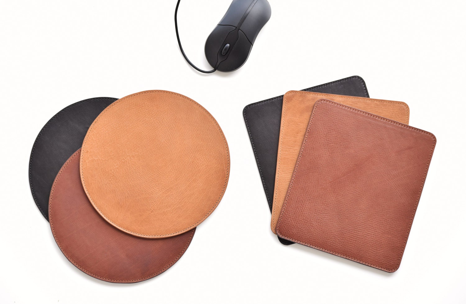 Leather mouse pad round mouse pad mouse pad personalized