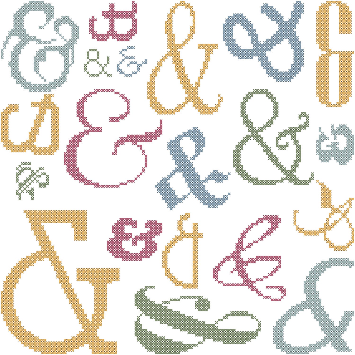 Ampersand Cross Stitch PatternModern Cross Stitch Pattern