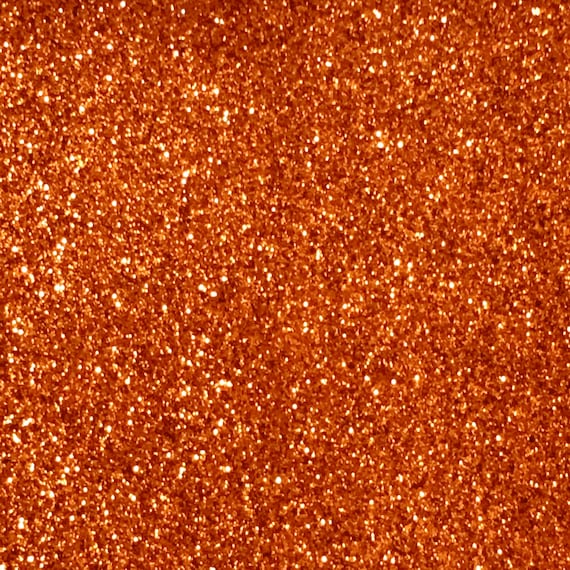 Orange Fine Glitter Fabric Sheet 25cm X 30cm