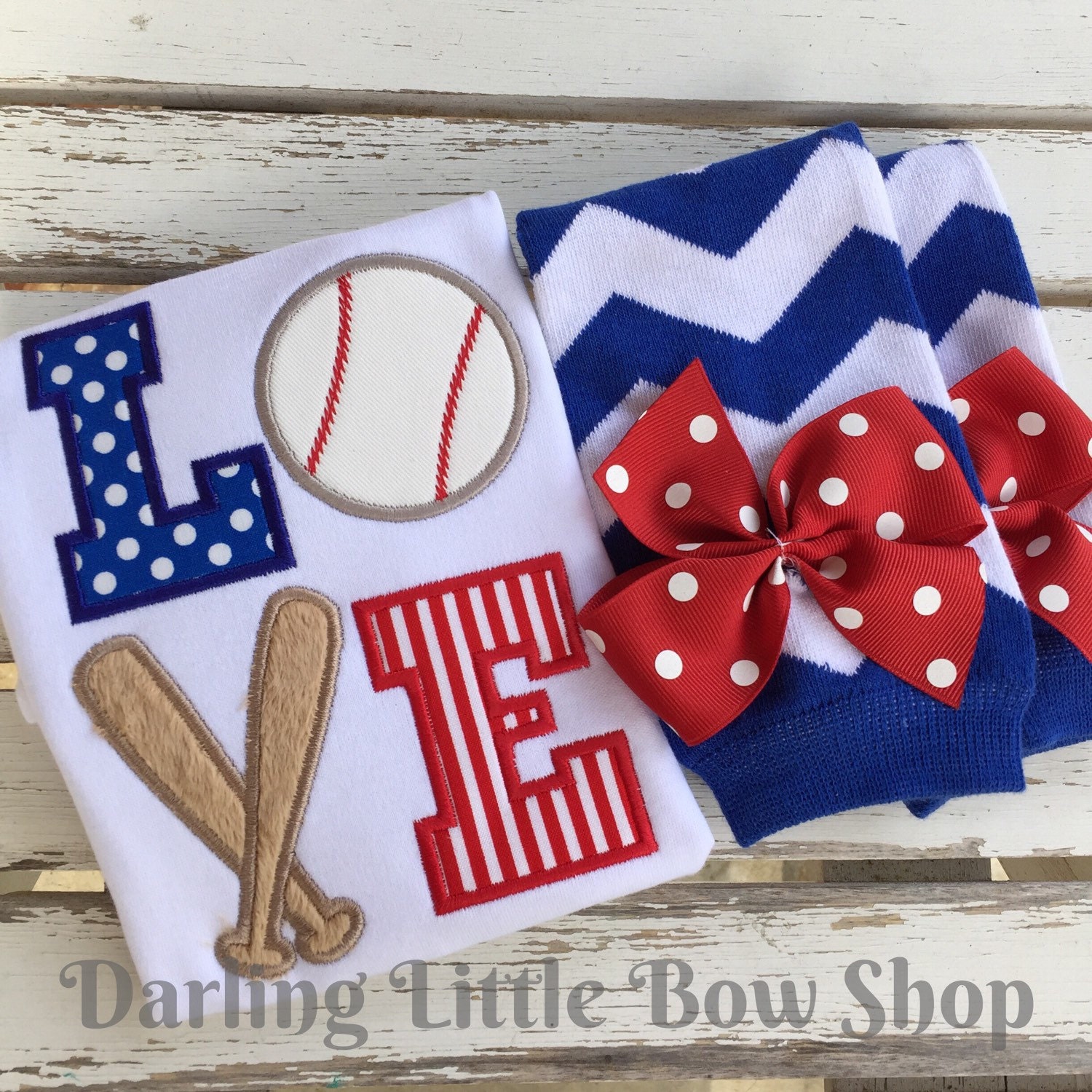 Baseball outfit for baby girls bodysuit and leg warmers