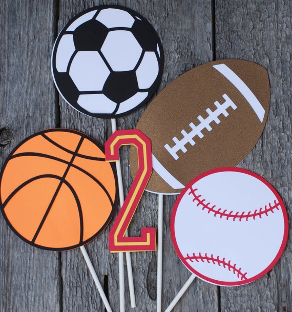 Sports Theme Birthday Party Centerpiece Set/ Basketball, Soccer ...