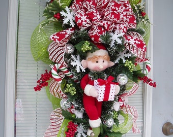 Christmas Wreath Holiday Snowmen Wreath SNOWMAN by AnnieOjan