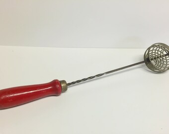 Vintage Egg Beater Mixer, Wire Coil Whisk, Vintage Whisk, Vintage Hand Whisk, Hand Mixer, Red Handle Wire Whisk, Egg Beater, Kitchen Whisk