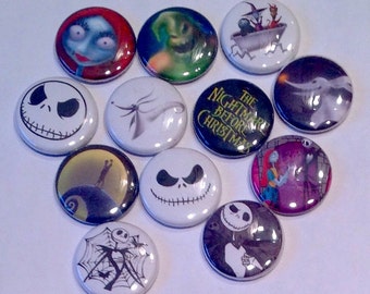 Nightmare Before Christmas pins or magnets 6pc Read description. You choose 6