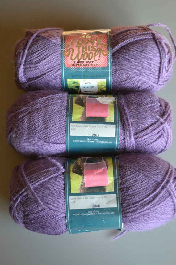 Items similar to 3 Skeins Hobby Lobby I Love This Wool! Yarn Color 130