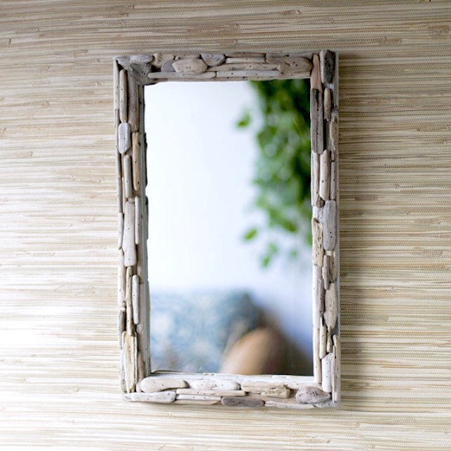 Rectangular Driftwood Mirror by MaderaDelMar on Etsy