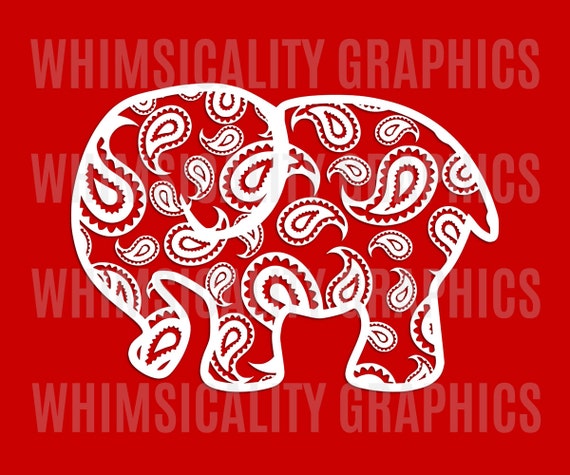 Download Digital File Paisley Elephant with svg dxf png eps