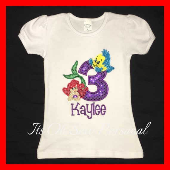 personalized little mermaid birthday shirts