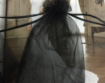 10 pcs Organza bags, 5" x 7" organza bag , favor bag , black organza bag
