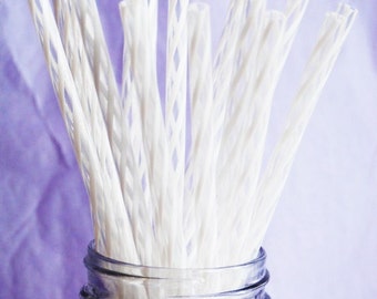 Reusable Straws BPA Free Eco Friendly Striped Wedding White 10 For DIY Making Your Own Mason Jar Cup Tumblers,