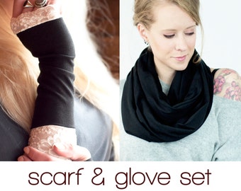 Womens scarf and glove sets x ray