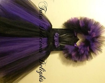 Maleficent Tutu Dress, Purple and Black tutu dress, Maleficent Costume, Maleficent Party, Kids Birthday tutus, Maleficent Dress, Photo Props