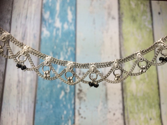 SILVER ANKLE BRACELET- Anklet- Slave Bracelet- Ankle Bracelet- Hippie- Summer- Bell Bracelet- Bell Ankle Bracelet- Vintage Bangle- Beach