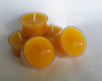 Hand poured 100 % Beeswax tealights (6)