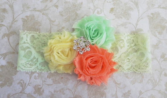 mint and coral headband baby headband lace baby shabby baby headbandmint green yellow coral lace headband mint and coral headband baby headband lace baby shabby baby headbandmint green yellow coral lace headband