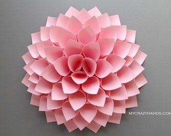 paper dahlia 10 1/8'' dahlia wall decor origami by myCrazyHands