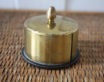 Brass stamp holder, vintage stamp holder, vintage office