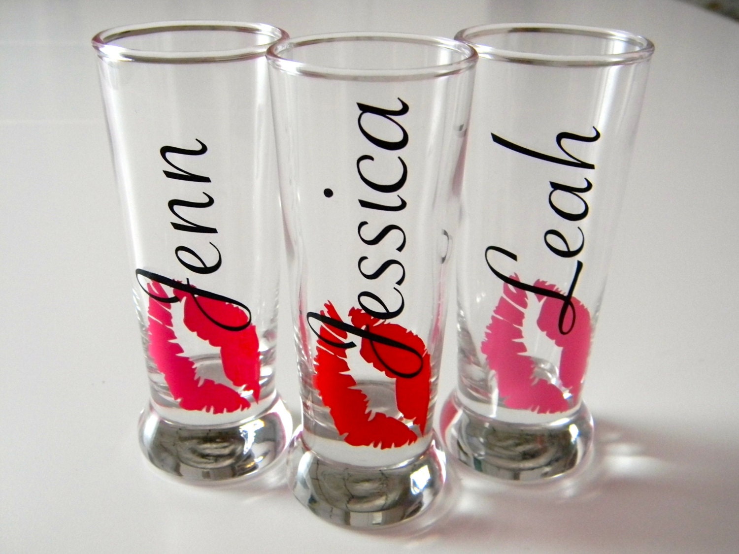 5 Personalized Shot Glasses Bachelorette Party Gift Lips