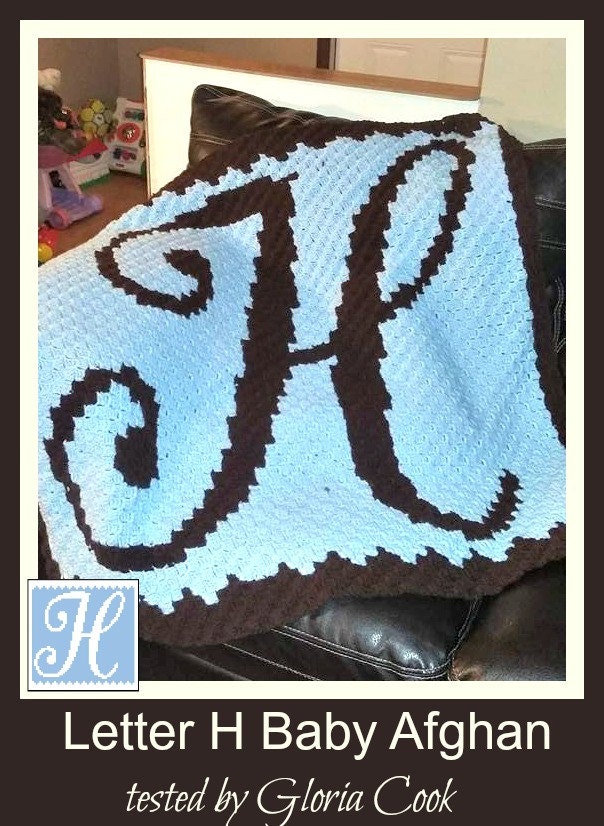 C2C Graph, Letter H, Baby Blanket, C2C Graph, & Written Word Chart